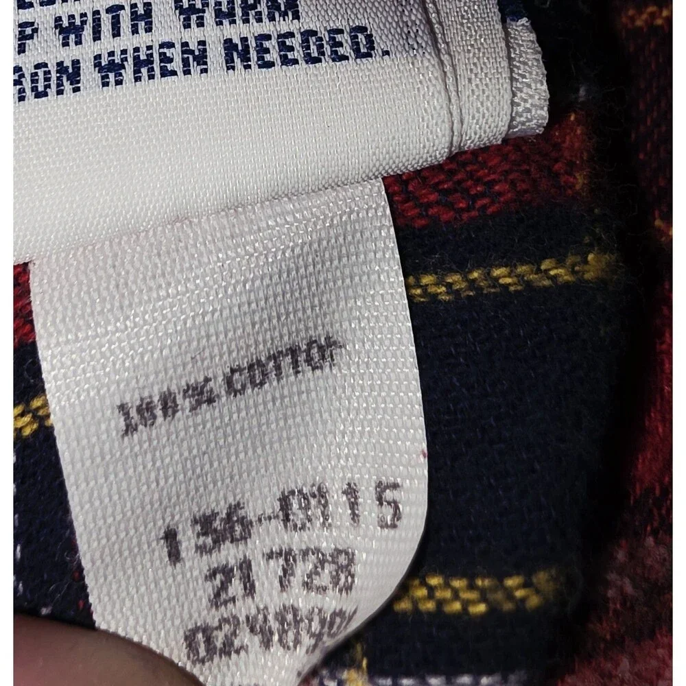 OSHKOSH B’GOSH Sz 18m USA Vintage 2015 Logo Denim Overalls & Red Flannel Shirt